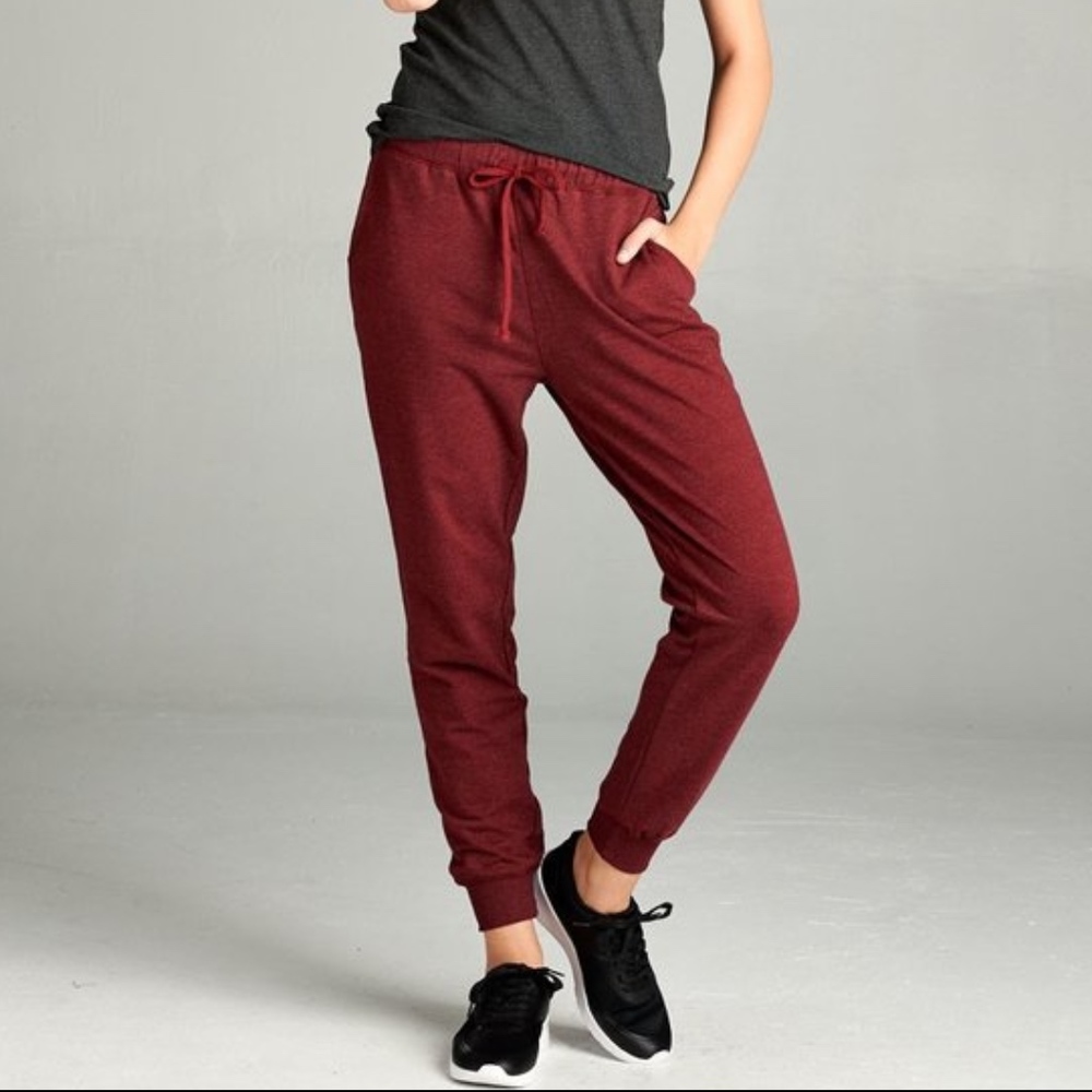 French Terry Drawstring Joggers in Black - Picture 7 of 7